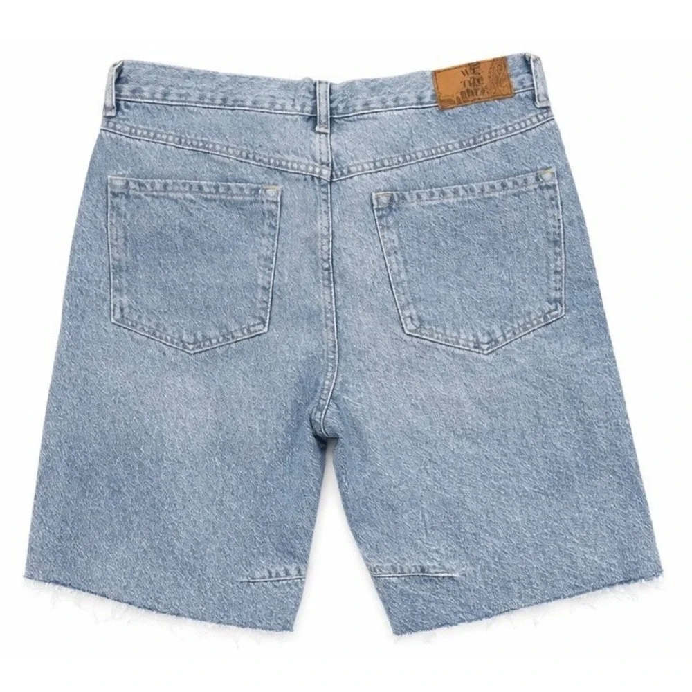 Free People We The Free Ghost Town High Rise Long Denim Shorts 31‎ Boho NWT